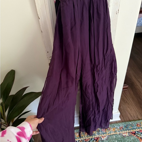 NWT Rachel Zoe Eggplant Robbin’s Halter Jumpsuit Size 4 - Picture 9 of 11